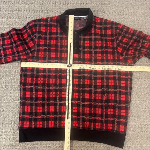 Ted Baker Knit Pullover 6 Tartan Plaid Polo Rugby Elbow Patch Collared Jumper - Picture 3 of 12